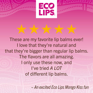 Mongo Kiss® Organic Lip Balm, 4 Pack Variety [Peppermint, Black Cherry, Pomegranate, Vanilla Honey]