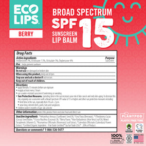 Classic Berry Broad Spectrum SPF 15 Sunscreen Lip Balm, 6 Pack