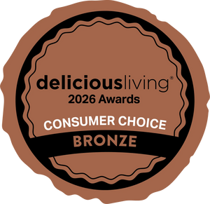 Leaping Bunny logo on blue background confirming the lip balms are never tested on animals and made with 100% renewable energy.
