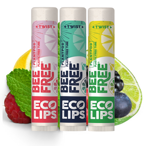 Vegan Bee Free® Plant Pod® Organic Lip Balm, 3 Pack Variety