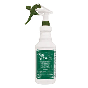 Bug Soother natural bug repellent label with ingredient list on a white background