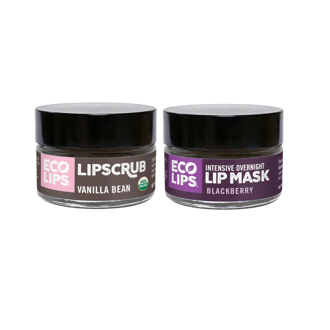 Intensive Overnight Lip Mask & Organic Vanilla Bean Sugar Lip Scrub, 2 Pack