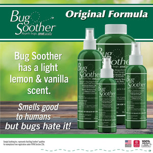 Advertisement for Bug Soother natural bug repellent with a map of Iowa and a pushpin.