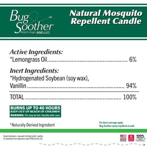Bug Soother Bug Repellent 2-Pack Candle + 1 oz. Spray Bottle
