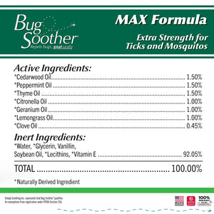 Bug Soother MAX Extra Strength Mosquito &amp; Tick Repellent