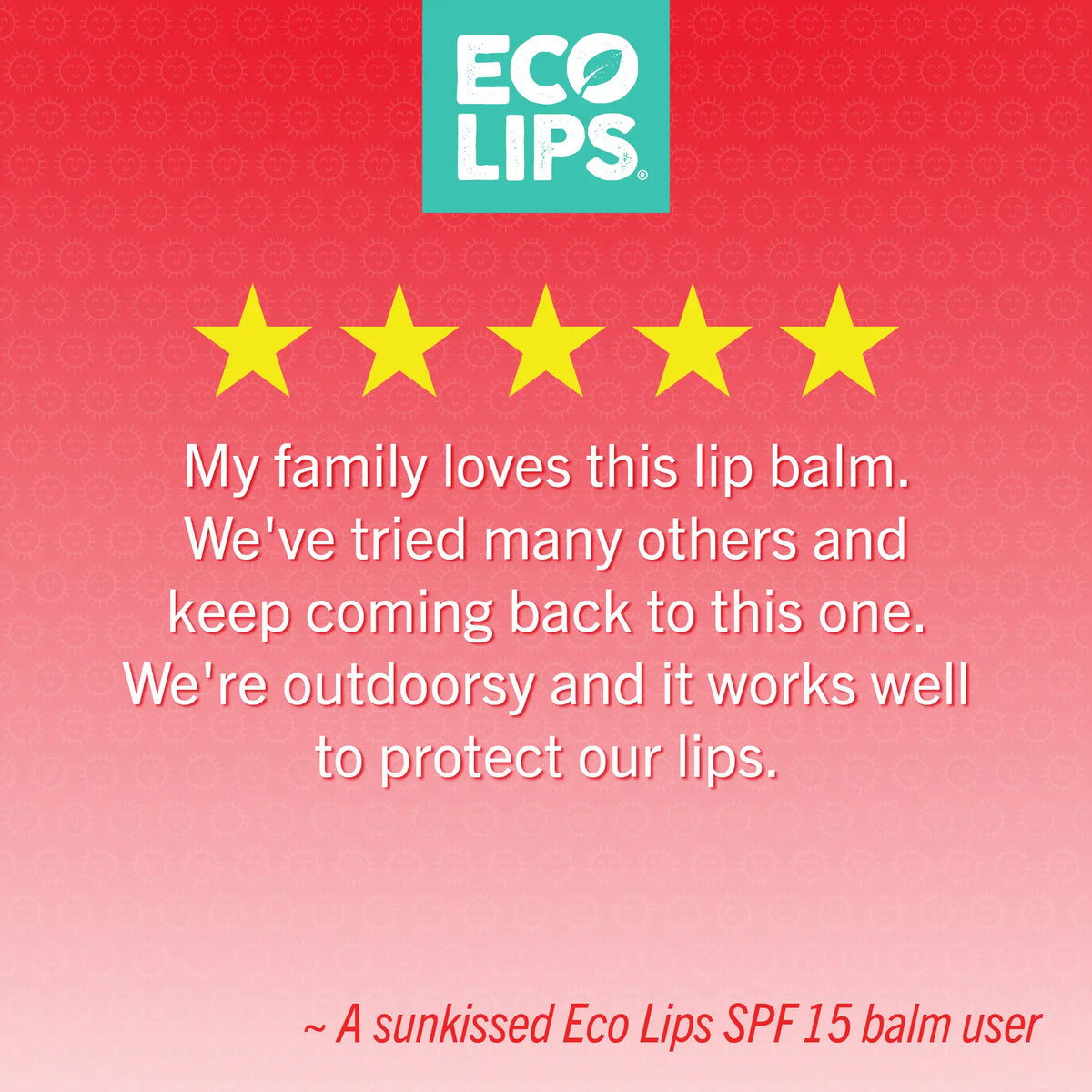 A five star review from a customer that uses the spf 15 lip balm. 