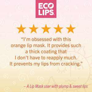 Advertisement for upcycled lip care product with blue background and text about Cloudberry Seed Oil.