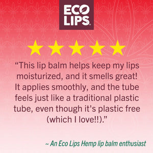 Eco Lips Hemp Cherry ingredient list with certifications 