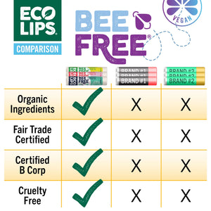 Bee Free Naturally no animal ingredients, no animal testing, and zero compromise. 