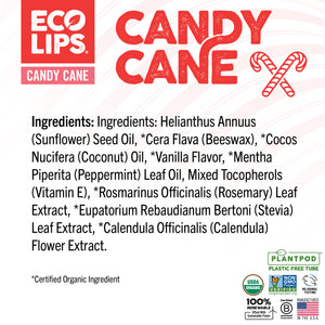 Candy Cane Plant Pod® Organic Lip Balm, 3 Pack Carton