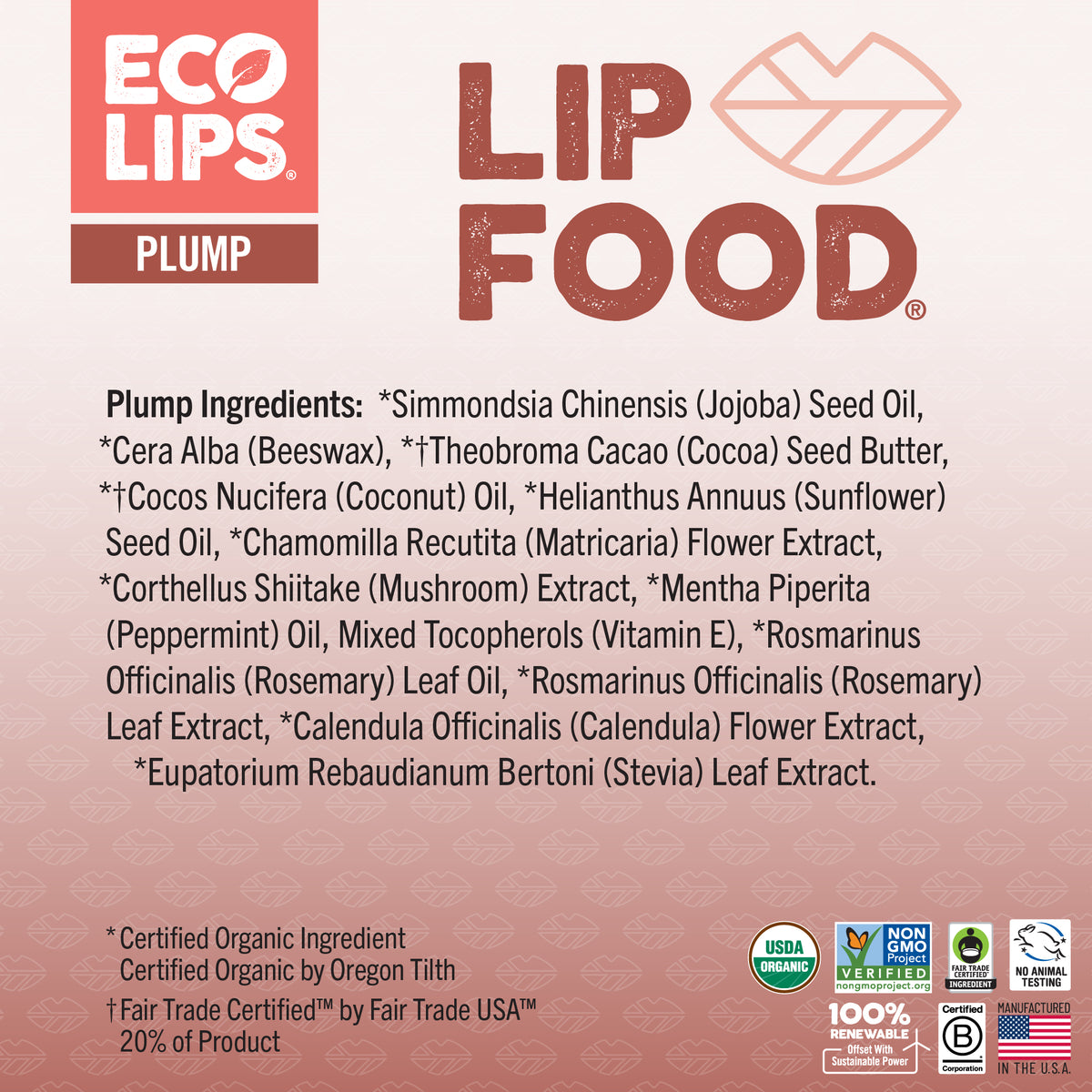 LIP FOOD® Plump Organic Lip Balm, 0.15 oz.