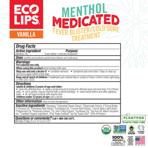 Medicated Cold Sore &amp; Fever Blister Treatment Plant Pod® Organic Lip Balm, 0.15 oz.