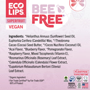 Vegan Bee Free® Plant Pod® Superfruit Organic Lip Balm, 0.15 oz.
