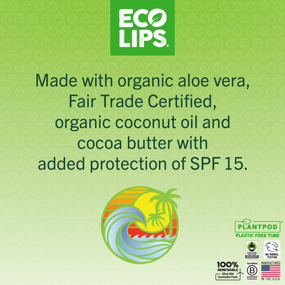 Classic Mint Plant Pod® Broad Spectrum SPF Sunscreen Lip Balm, 6 Pack