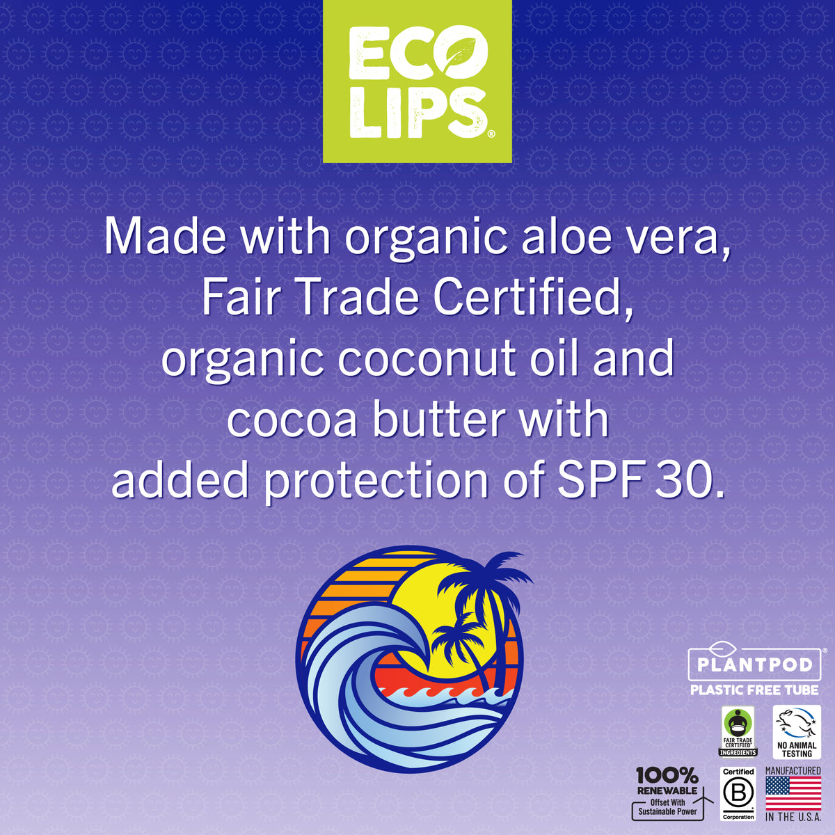 Classic Plant Pod® Sport Broad Spectrum SPF 30 Sunscreen Lip Balm, 0.15 oz.