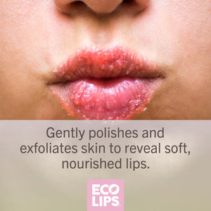 Eco Lips Customer 5 star rating with 5 pink stars on a light pink background stating Hands down the best combo pack ever. I LOVE the scrub flavor - it compliments the daytime mask so well. My lips have never been healthier! 