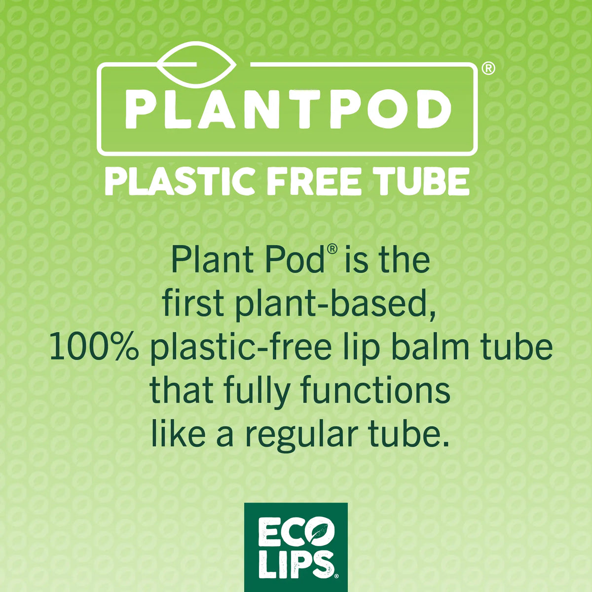 PlantPod Plastic free tube information on a green background. 