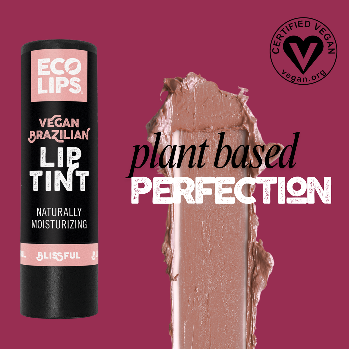 Vegan Brazilian Lip Tint, Blissful 0.15 oz.