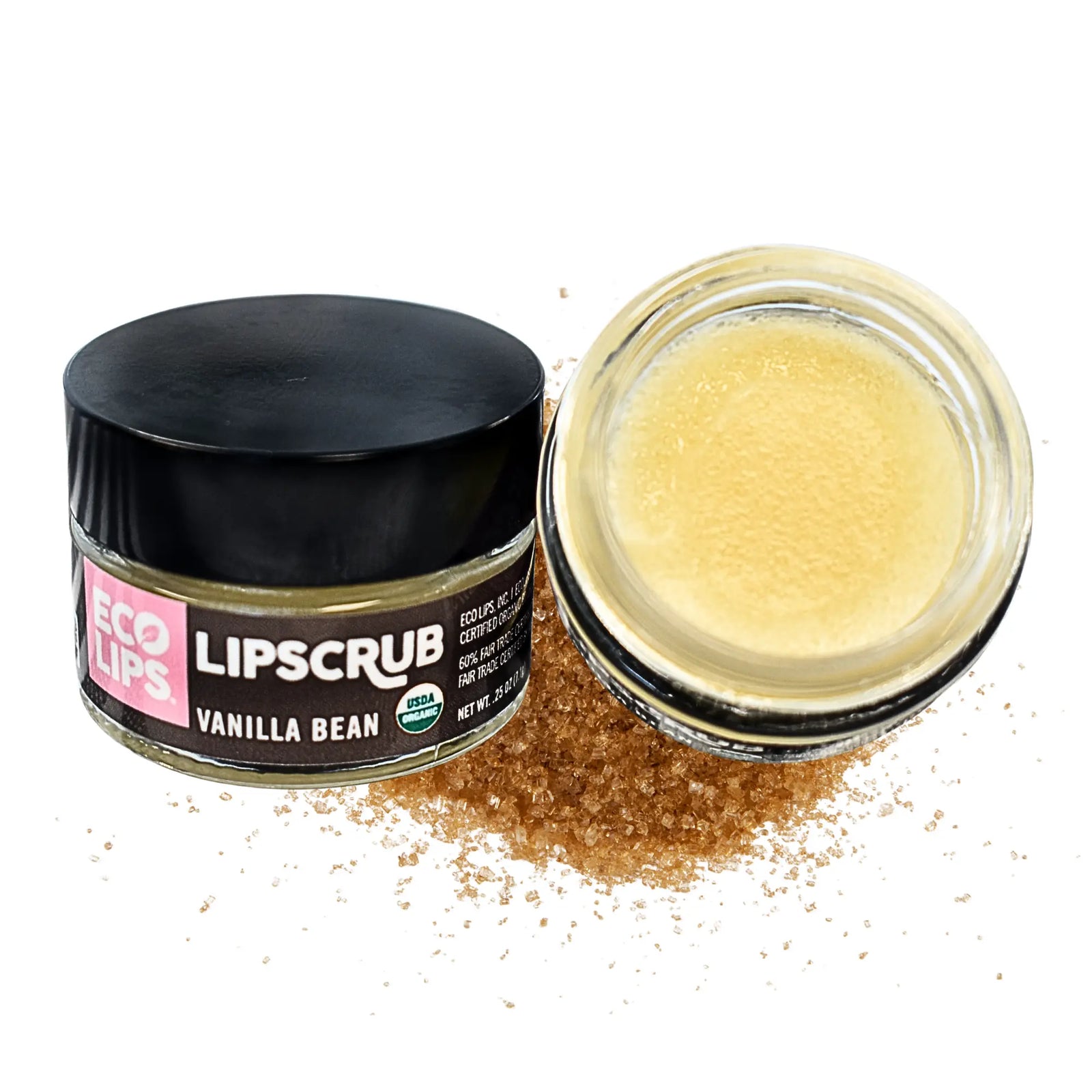 Organic Vanilla Bean Lip Scrub – Exfoliating & Moisturizing Lip Treatment, 0.5 oz.