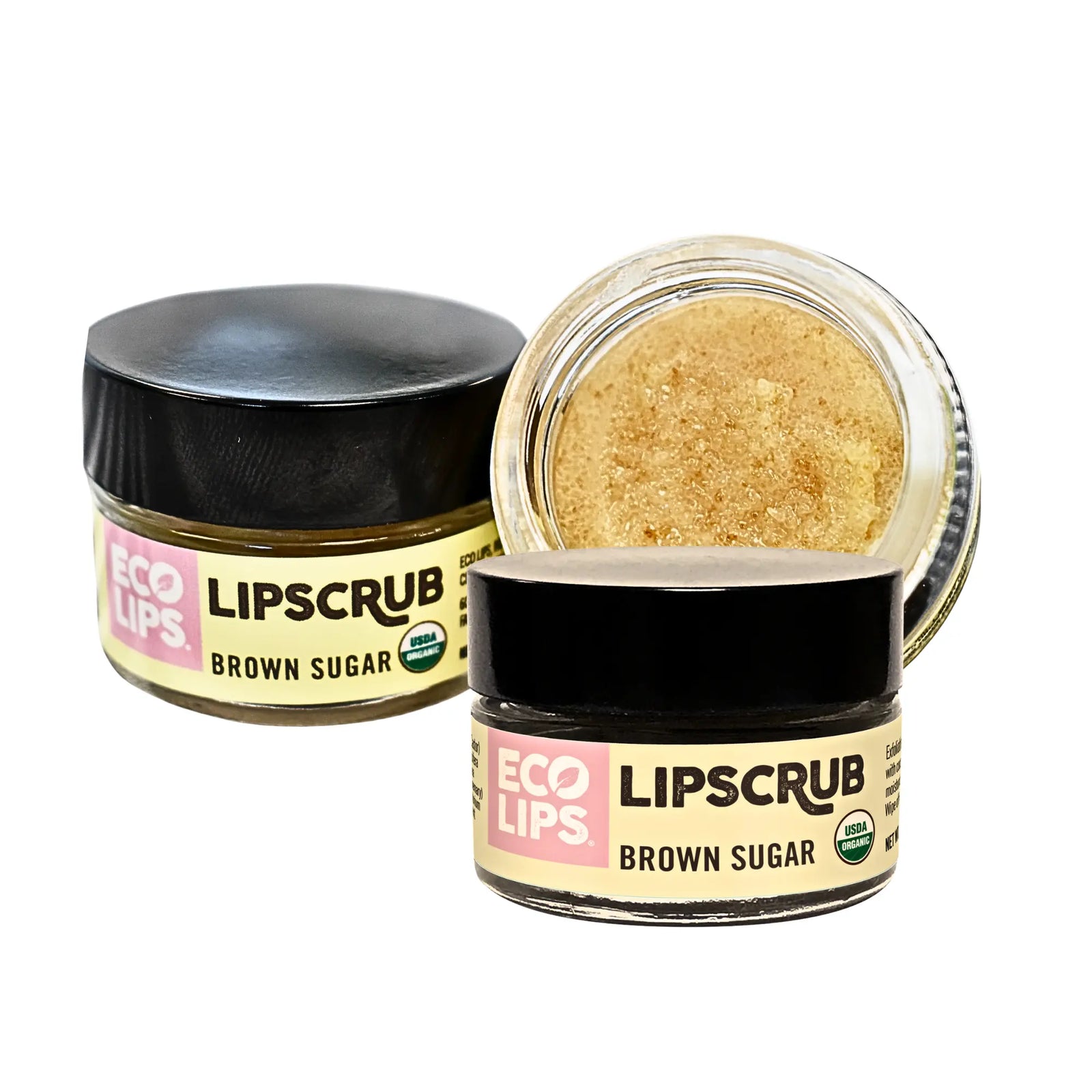 Organic Brown Sugar Lip Scrub – Exfoliating & Moisturizing Lip Treatment, 2 Pack
