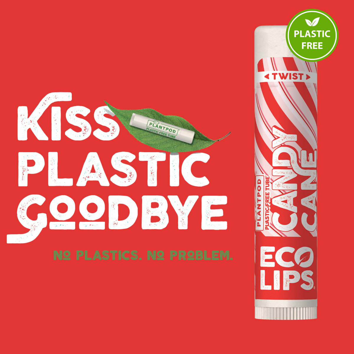 Candy Cane Plant Pod® Organic Lip Balm, 3 Pack Carton