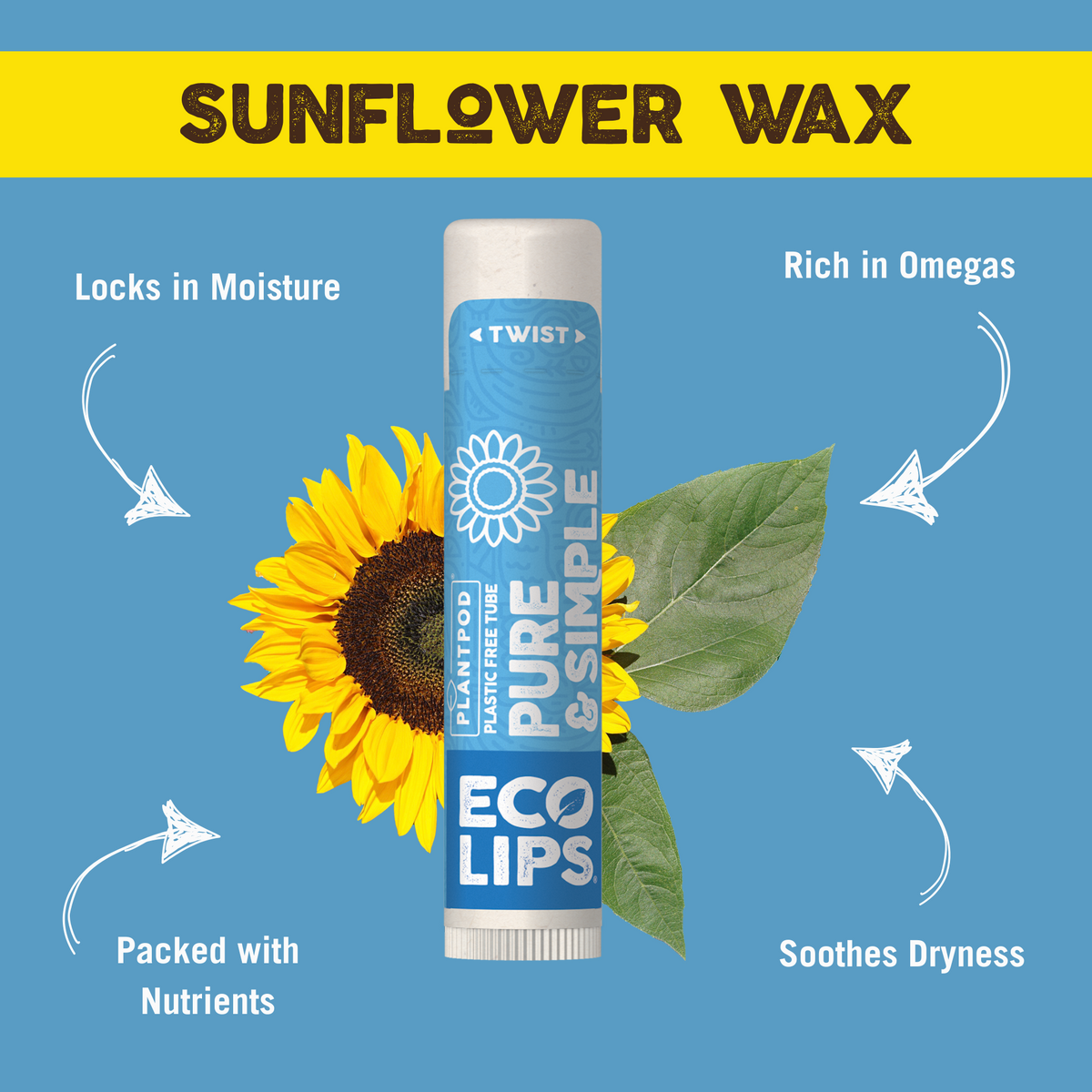 Pure &amp; Simple Vanilla Plant Pod® Organic Lip Balm, 0.15 oz.