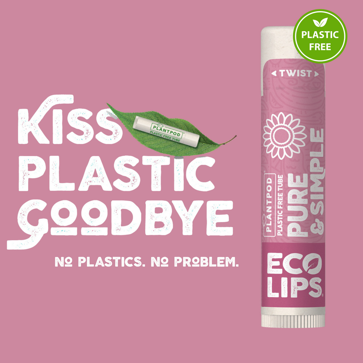 Pure &amp; Simple Raspberry Plant Pod® Organic Lip Balm, 0.15 oz.