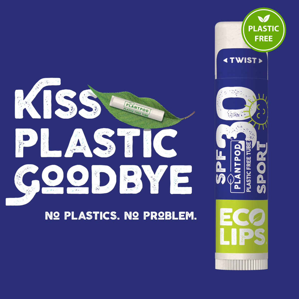 Classic Plant Pod® Sport Broad Spectrum SPF 30 Sunscreen Lip Balm, 0.15 oz.