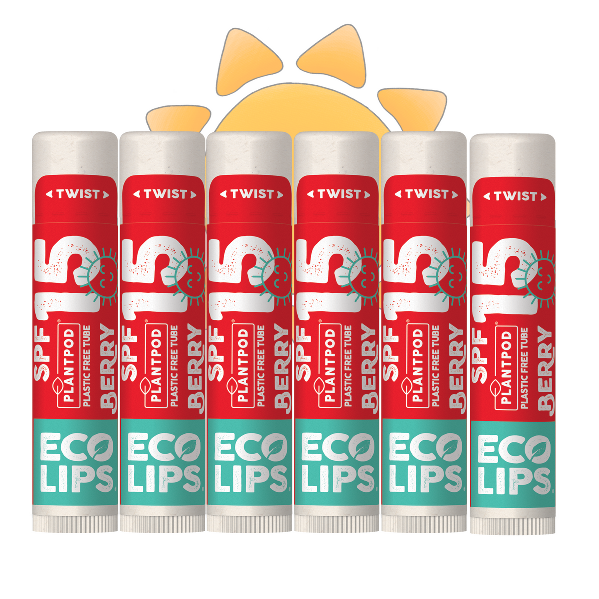 Classic Berry Broad Spectrum SPF 15 Sunscreen Lip Balm, 6 Pack