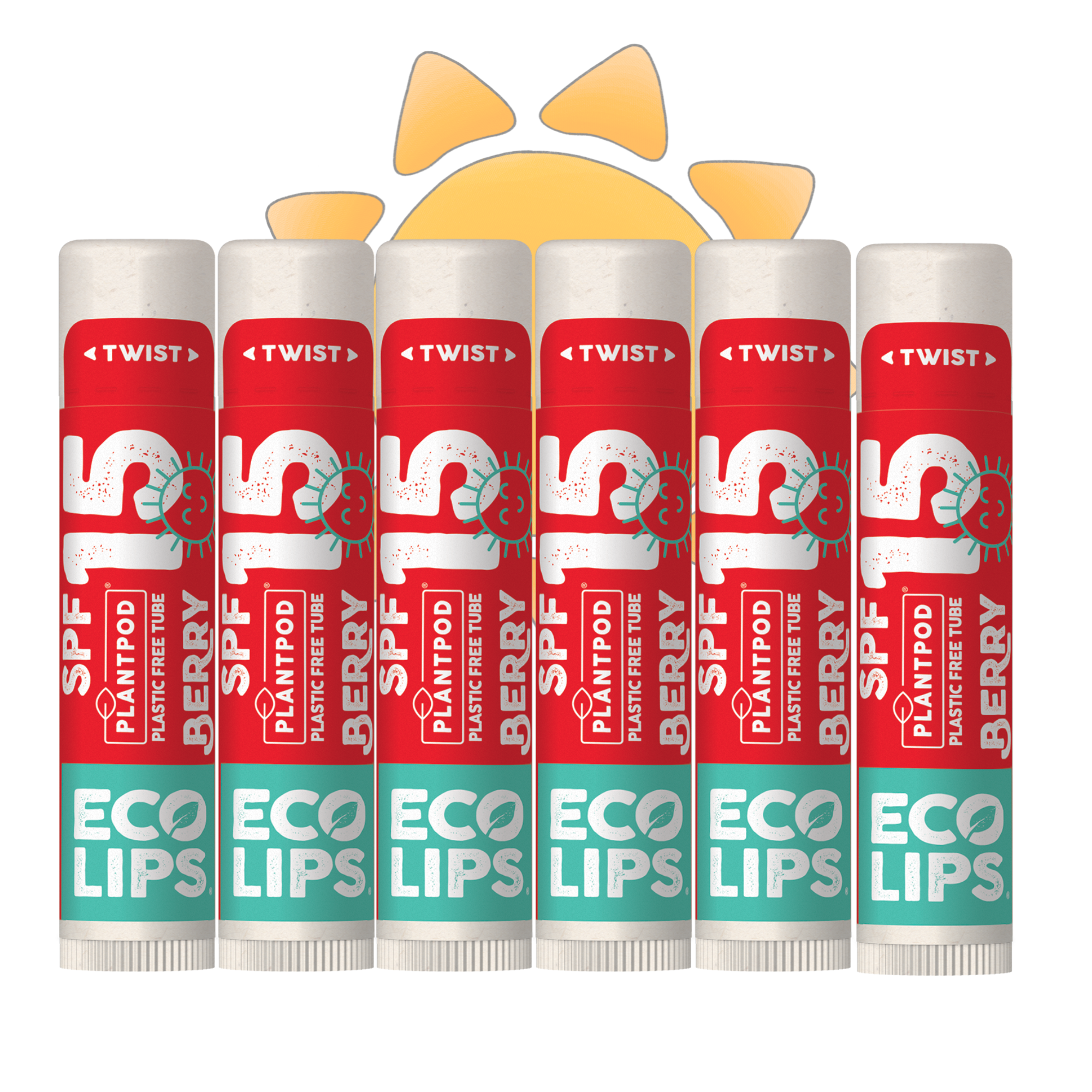 Classic Berry Broad Spectrum SPF 15 Sunscreen Lip Balm, 6 Pack