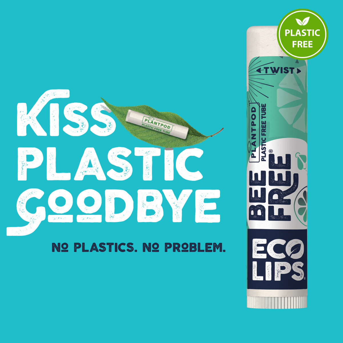 Vegan Bee Free® Plant Pod® Sweet Mint Organic Lip Balm, 3 pack