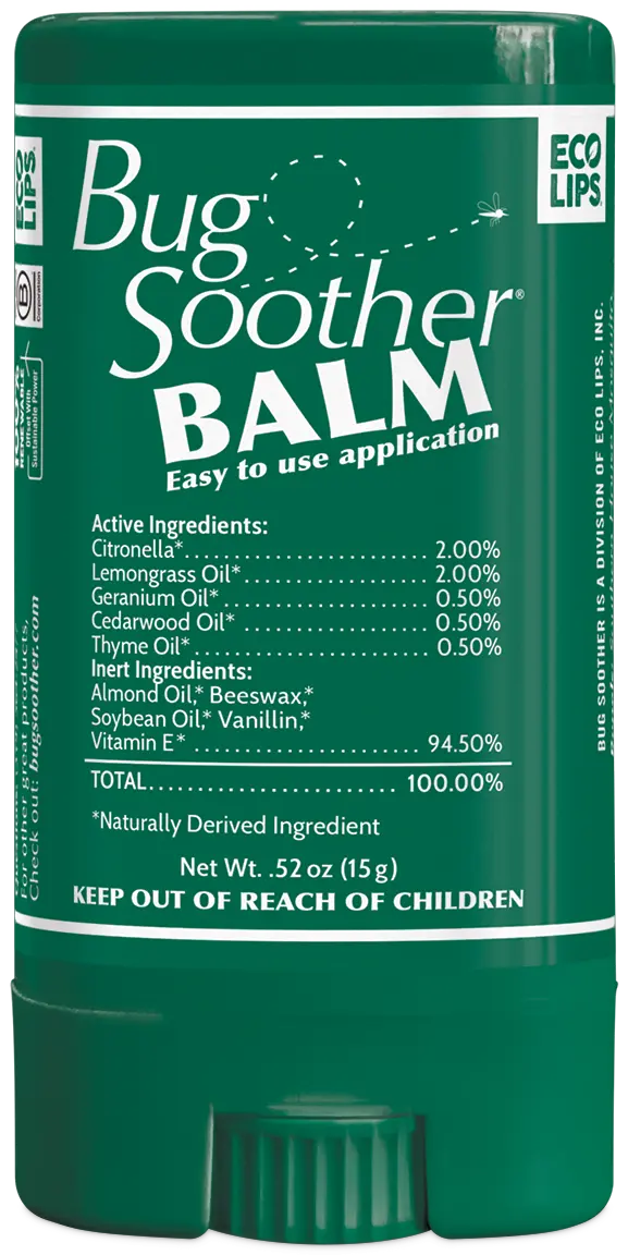 Bug Soother Balm front image label with ingredient deck 