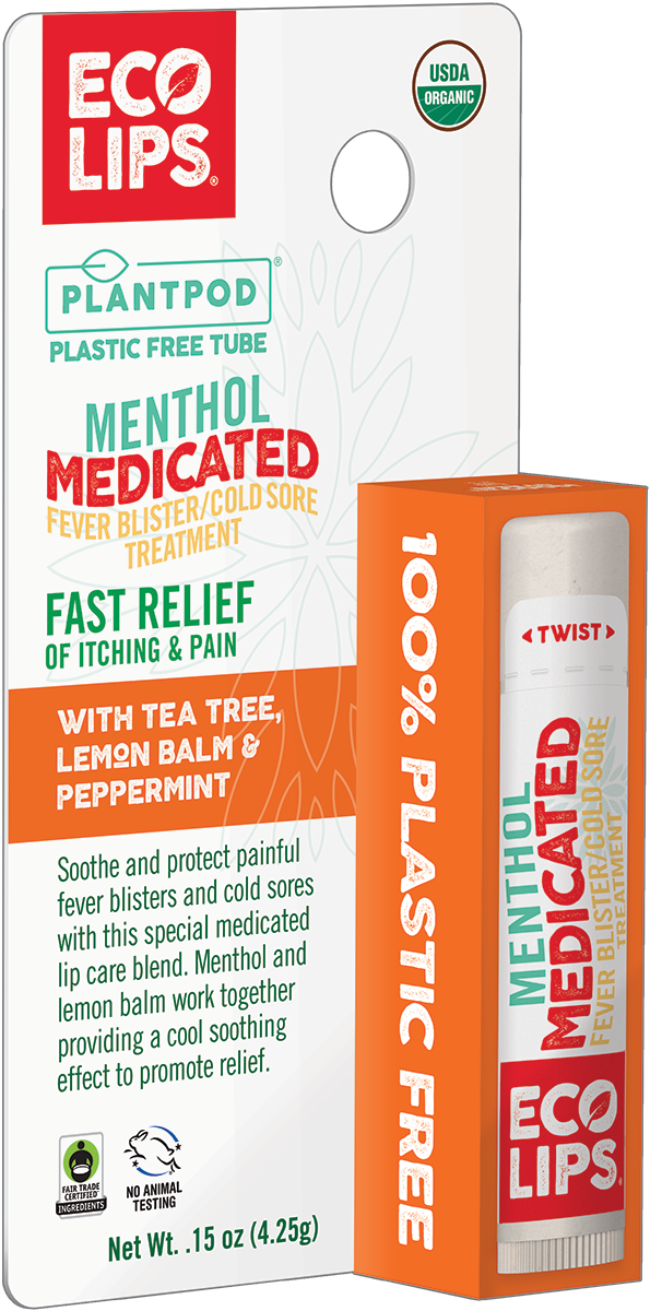 Medicated Cold Sore &amp; Fever Blister Treatment Plant Pod® Organic Lip Balm, 0.15 oz.