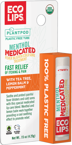 Medicated Cold Sore &amp; Fever Blister Treatment Plant Pod® Organic Lip Balm, 0.15 oz.