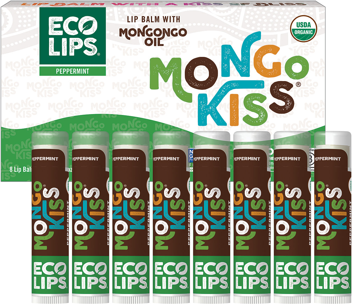 Peppermint Mini Mongo Kiss Organic Lip Balm for Chapped Lips and Gifting