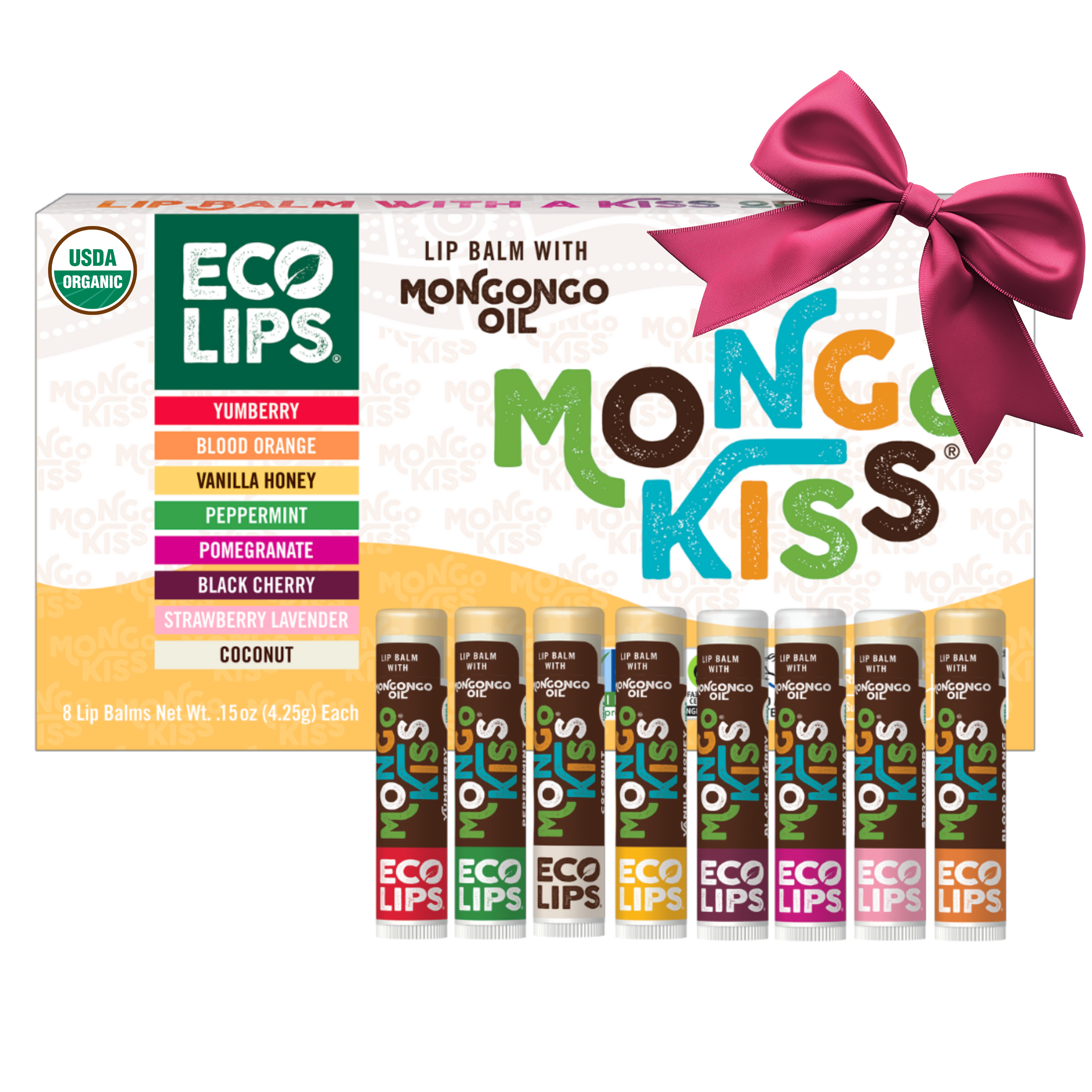 Mongo Kiss® Organic Lip Balm 8 Pack Variety, 0.15 oz. - Eco Lips