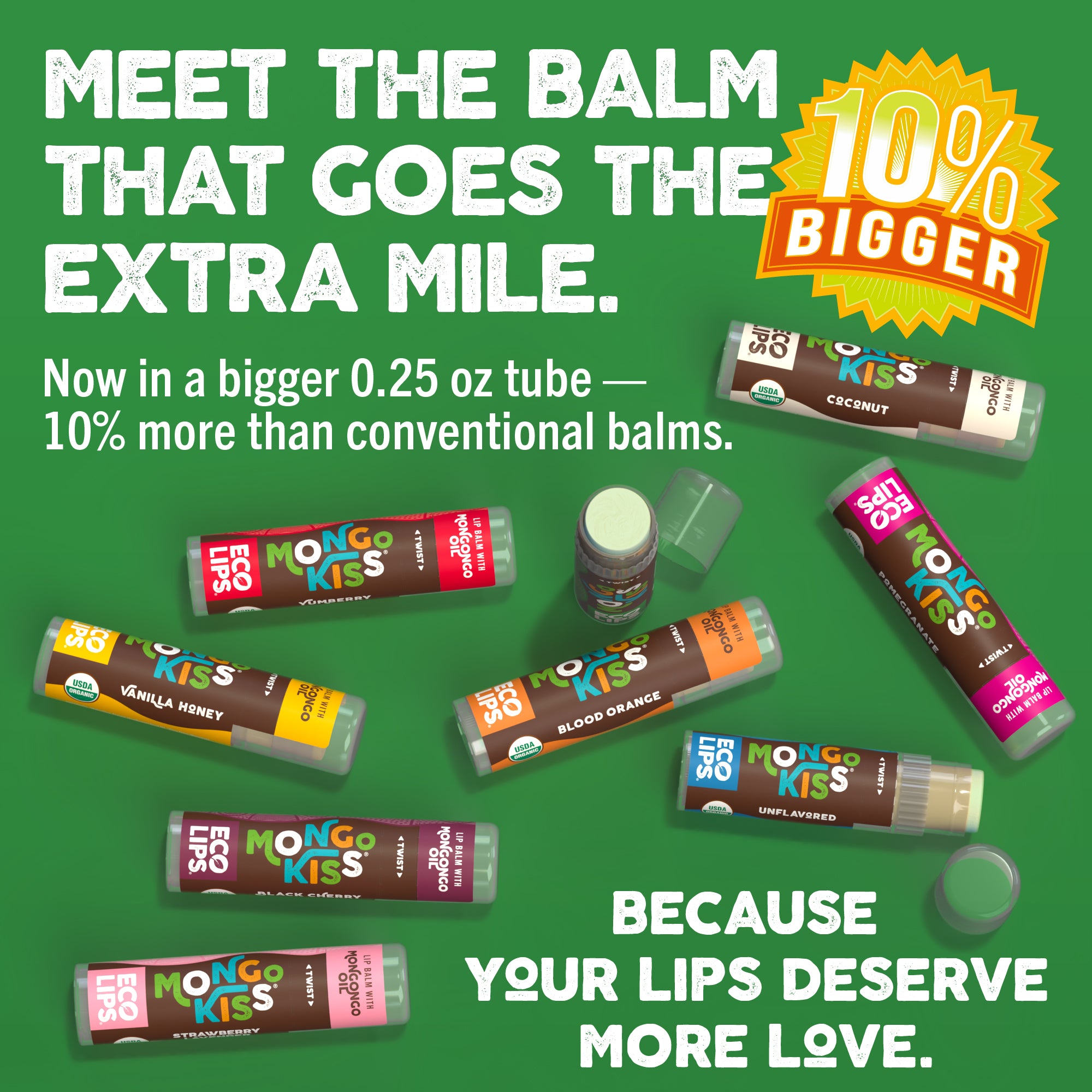 Eco Lips Mongo Kiss Organic Lip Balm 4-Pack