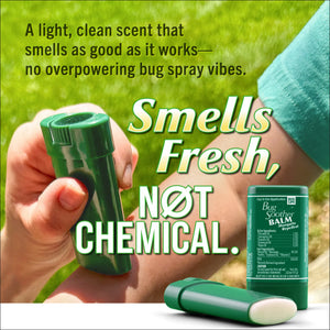 Advertisement for 'DEET FREE!' with text on a green background