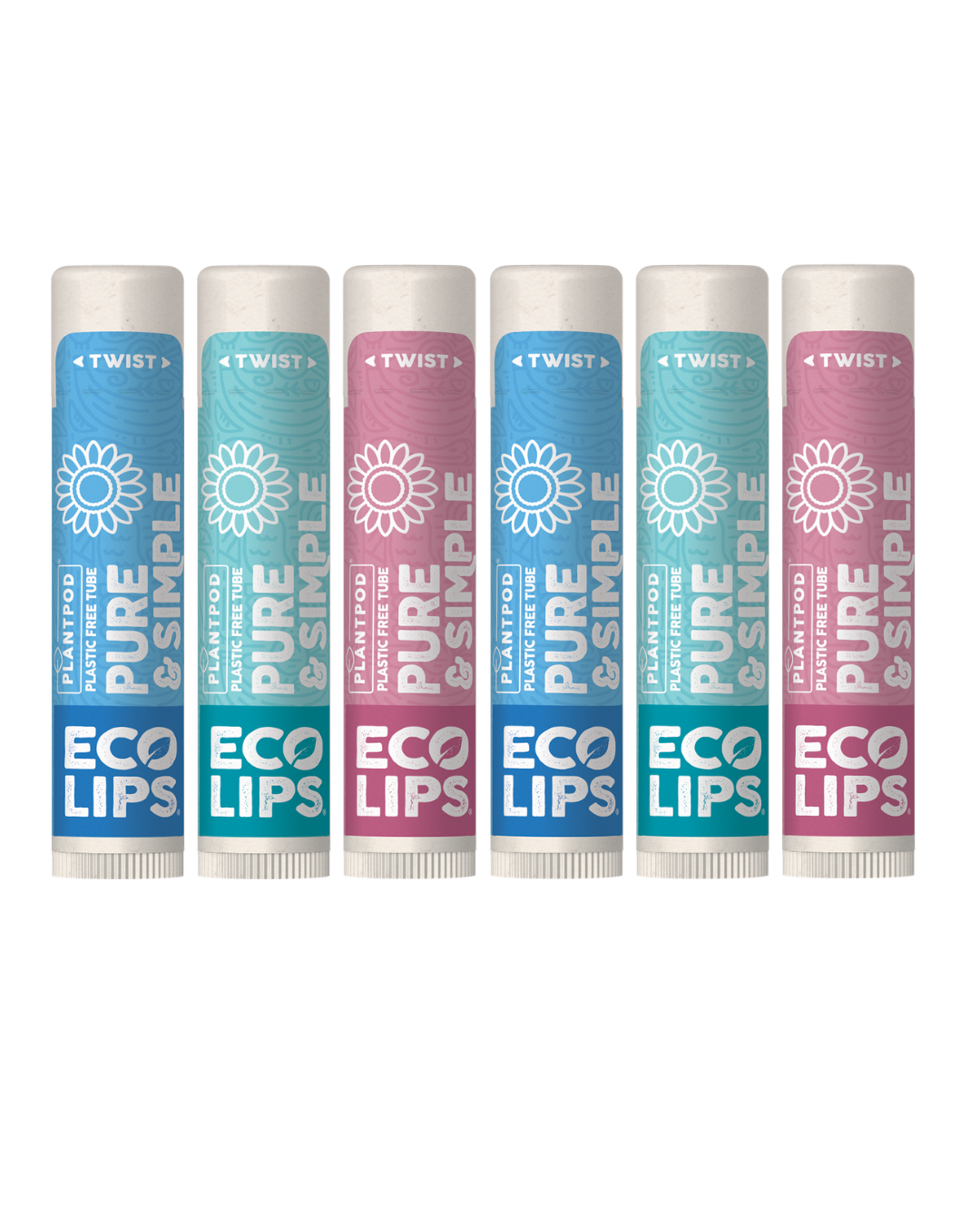 Pure &amp; Simple Variety Plant Pod® Organic Lip Balm, 6 Pack Variety