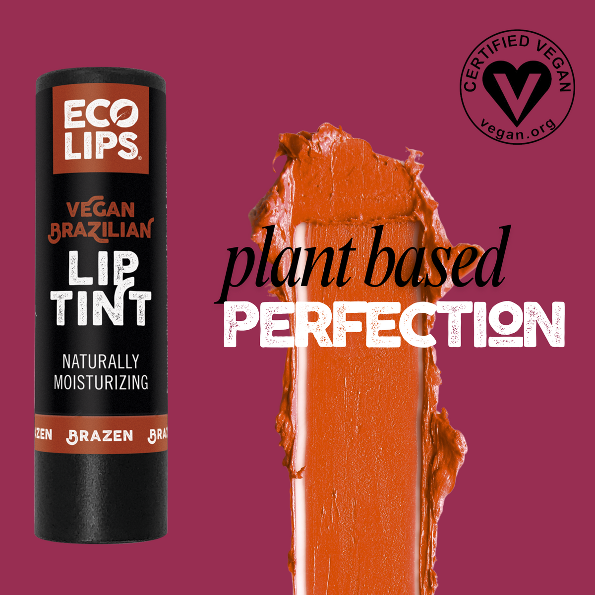 Vegan Brazilian Lip Tint, Brazen 0.15 oz.