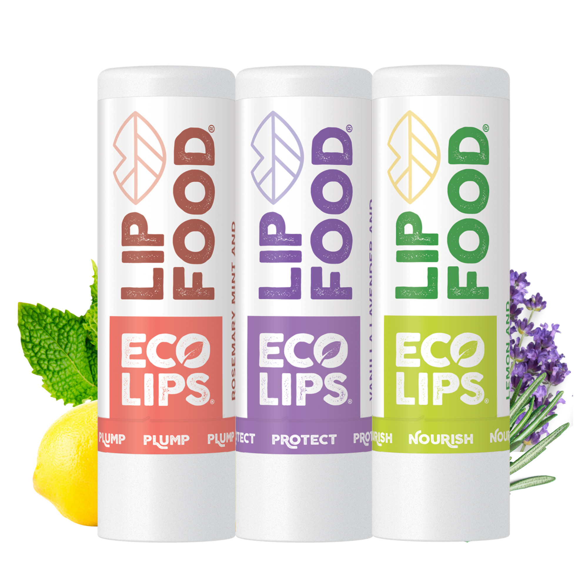 LIP FOOD® Organic Lip Balm, 3 Pack Variety