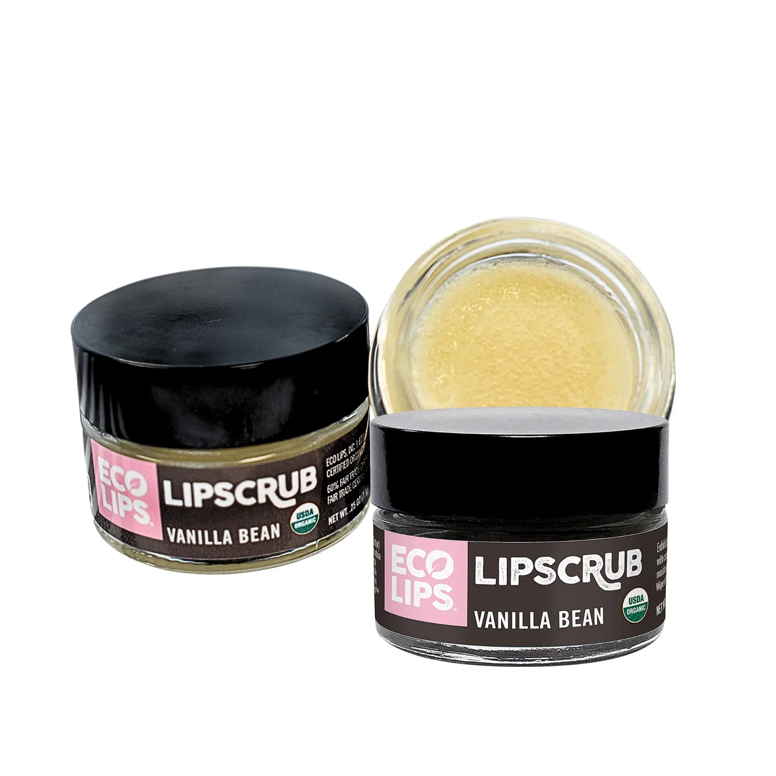 Organic Vanilla Bean Lip Scrub – Exfoliating & Moisturizing Lip Treatment, 2 Pack