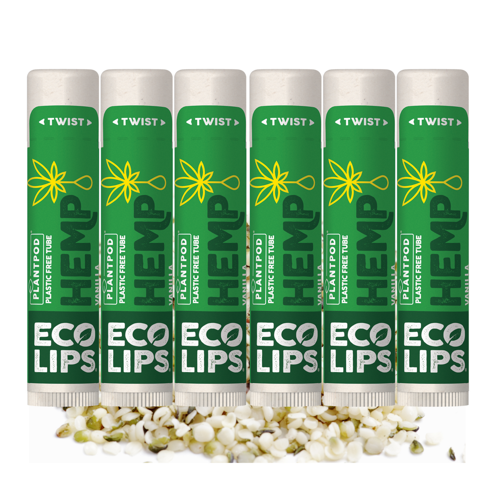 Hemp Vanilla Plant Pod® Organic Lip Balm, 6 Pack