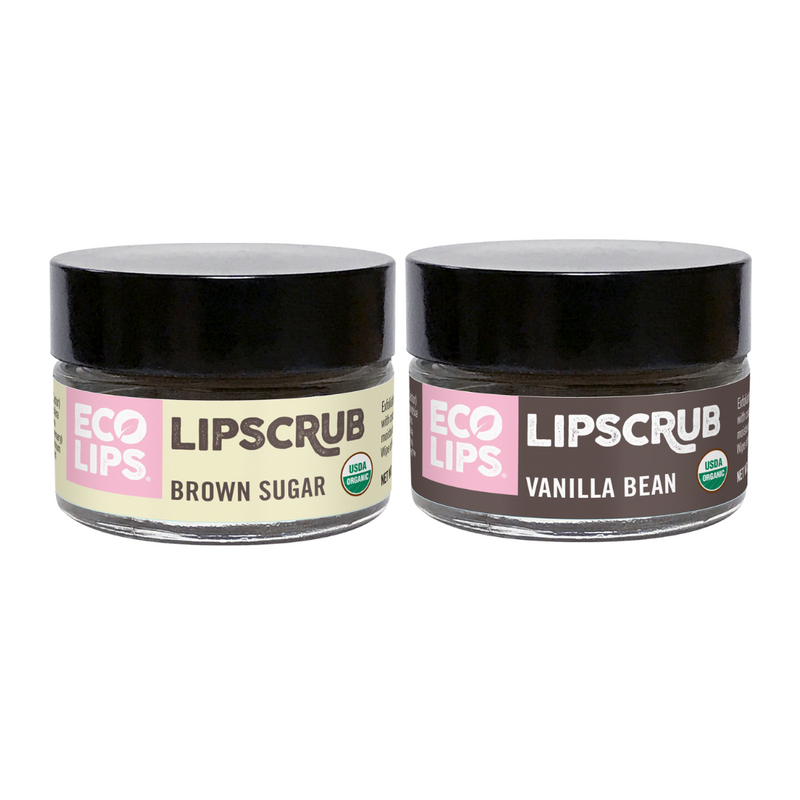Organic Sugar Lip Scrub, Brown Sugar + Vanilla Bean 2 Pack Eco Lips Store