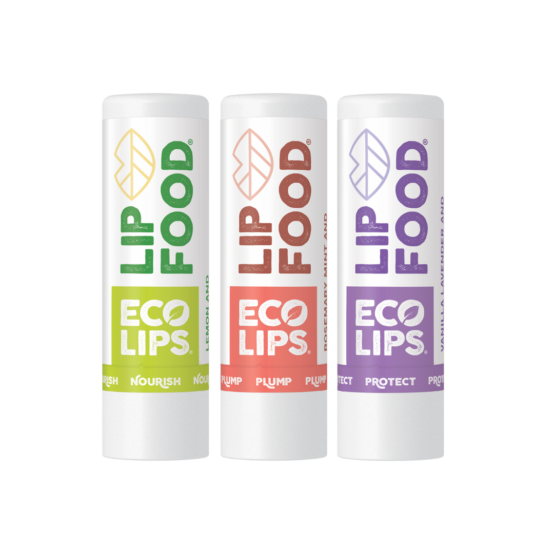 LIP FOOD® Organic Lip Balm, 3 Pack Variety