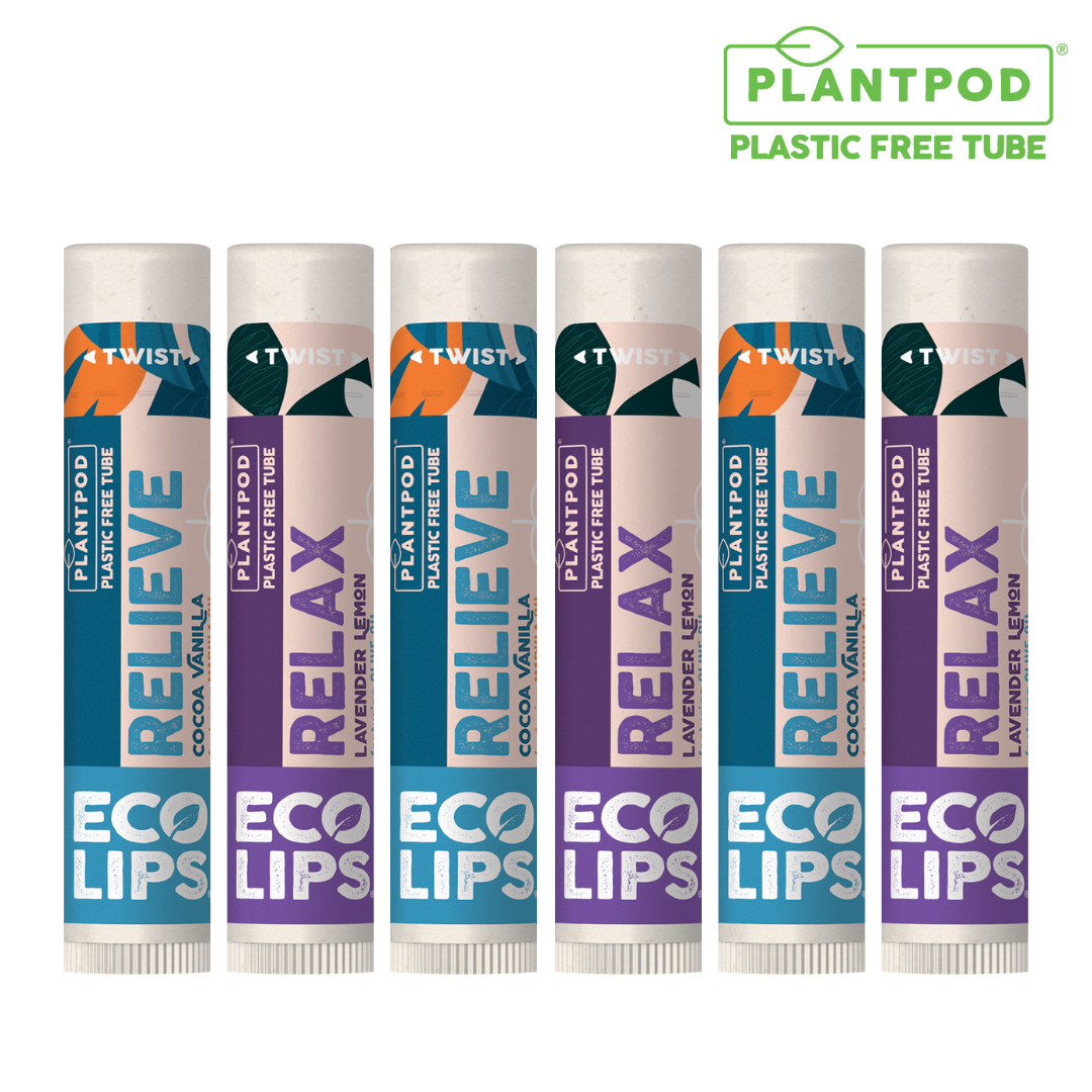 Relieve & Relax Variety Plant Pod® Organic Lip Balm, 6 Pack