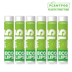 Classic Mint Plant Pod® Broad Spectrum SPF Sunscreen Lip Balm, 6 Pack