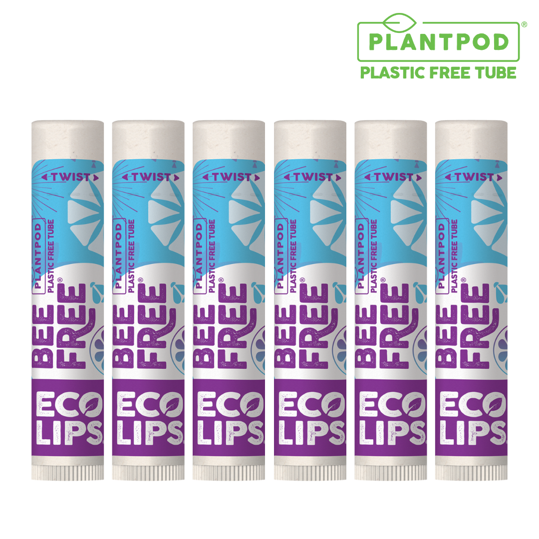 Vegan Bee Free® Plant Pod® Unflavored Organic Lip Balm, 6 Pack