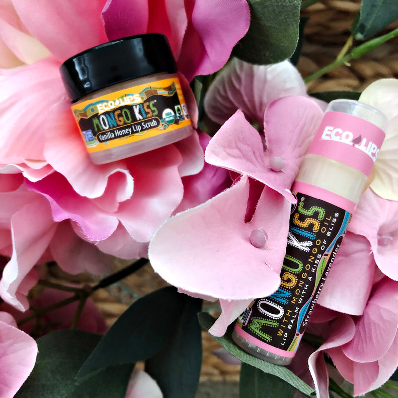 Mongo Kiss® Strawberry Lavender Organic Lip Balm + Vanilla Honey Sugar